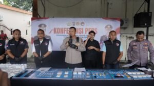 Polres Mojokerto Kota Amankan Barang Bukti Ungkap Narkoba Senilai 1,1 Miliar